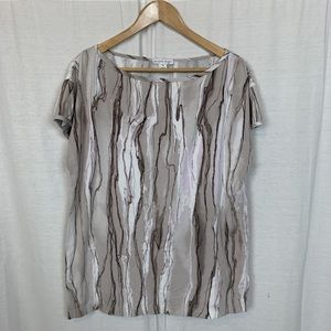 St John Sport Women's Printed Short Sleeve Tee T Shirt Cotton Blend Size Medium